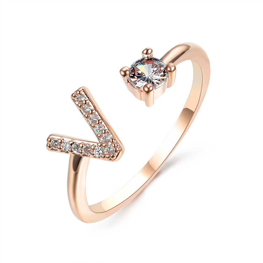 New Design Adjustable 26 Initial Letter Ring Fashion Jewelry For Women Simple Elegant Jewelry - Daily Cozy Closet