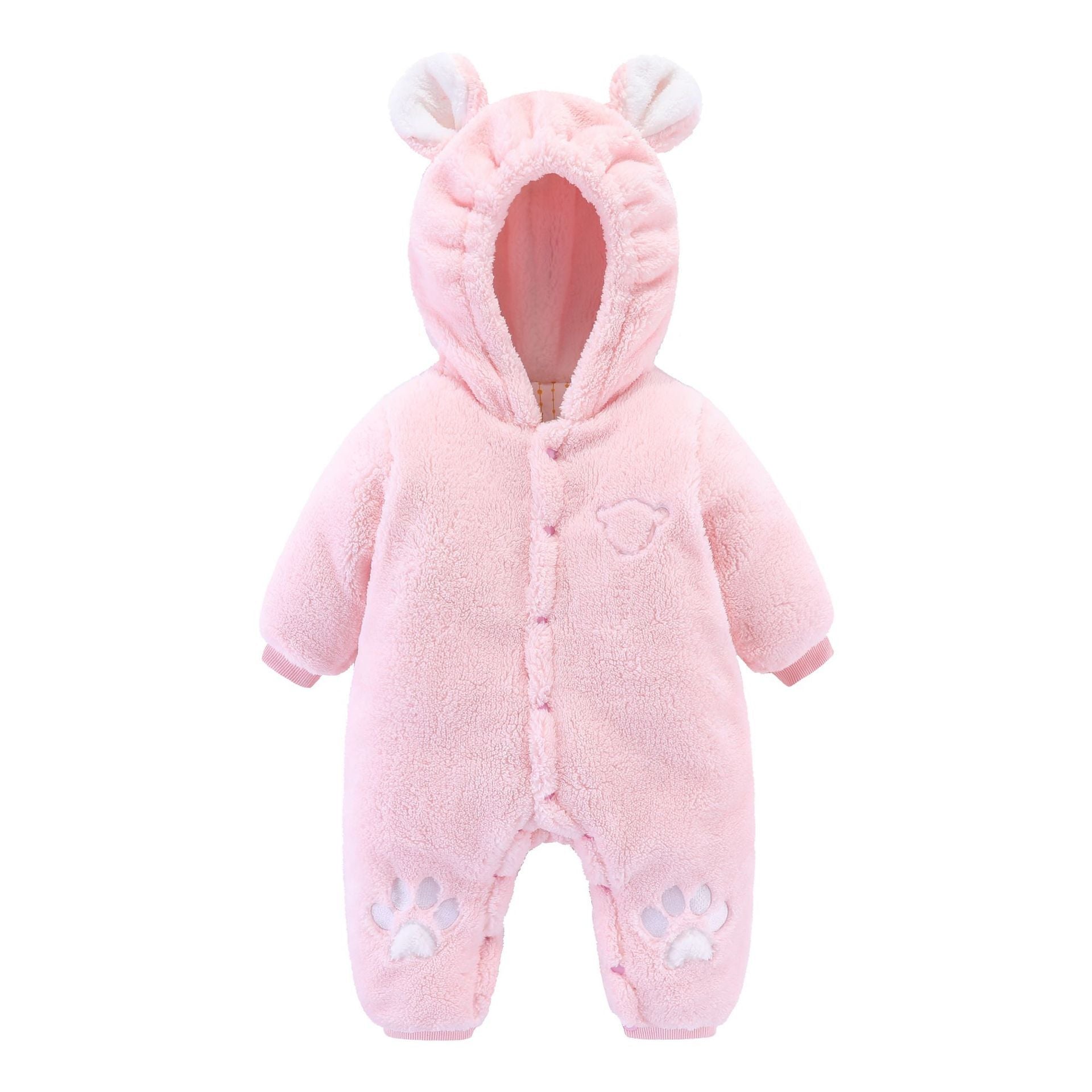 👶 Newborn Quilted Baby Romper – Cozy Rice Velvet Onesie - Daily Cozy Closet