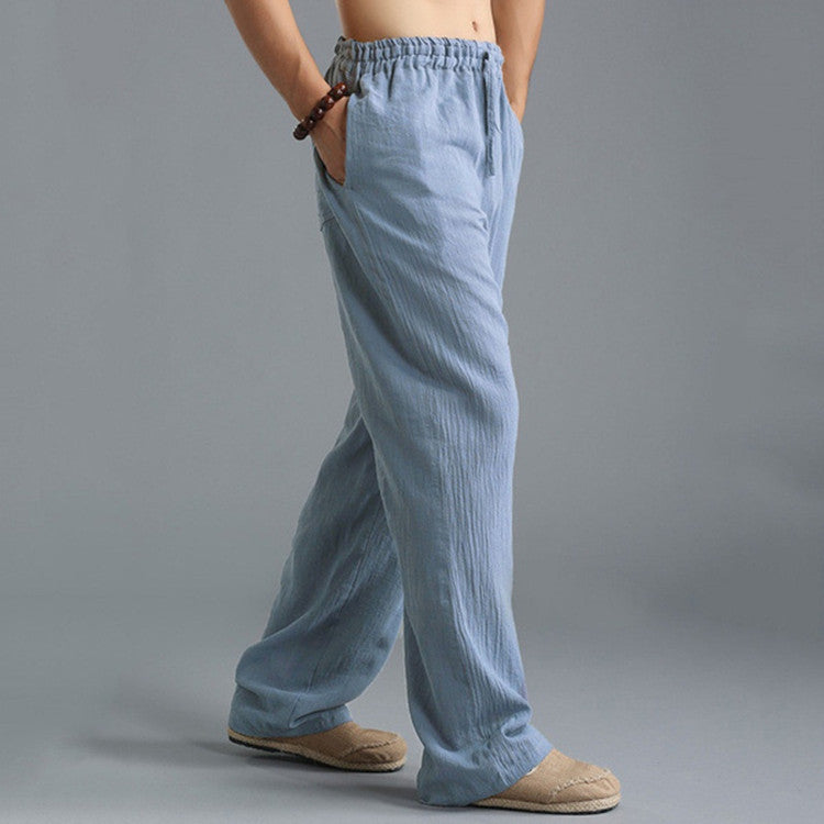👖 Effortless Comfort in Motion – Men’s Loose Fit Breathable Linen Pants - Daily Cozy Closet