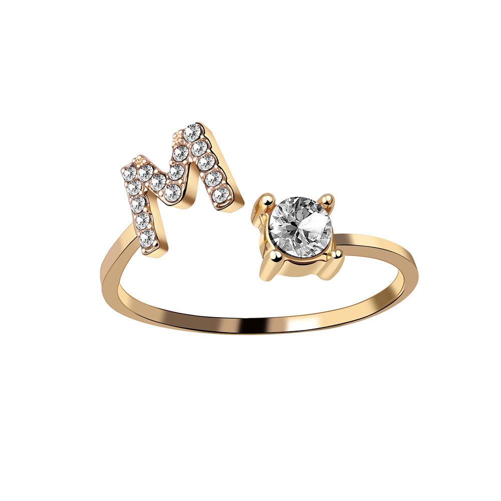 New Design Adjustable 26 Initial Letter Ring Fashion Jewelry For Women Simple Elegant Jewelry - Daily Cozy Closet