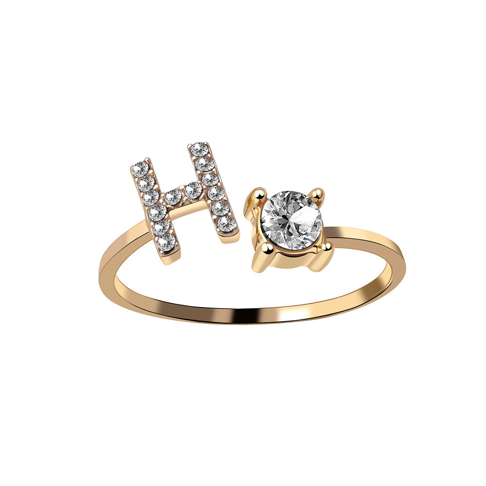 New Design Adjustable 26 Initial Letter Ring Fashion Jewelry For Women Simple Elegant Jewelry - Daily Cozy Closet