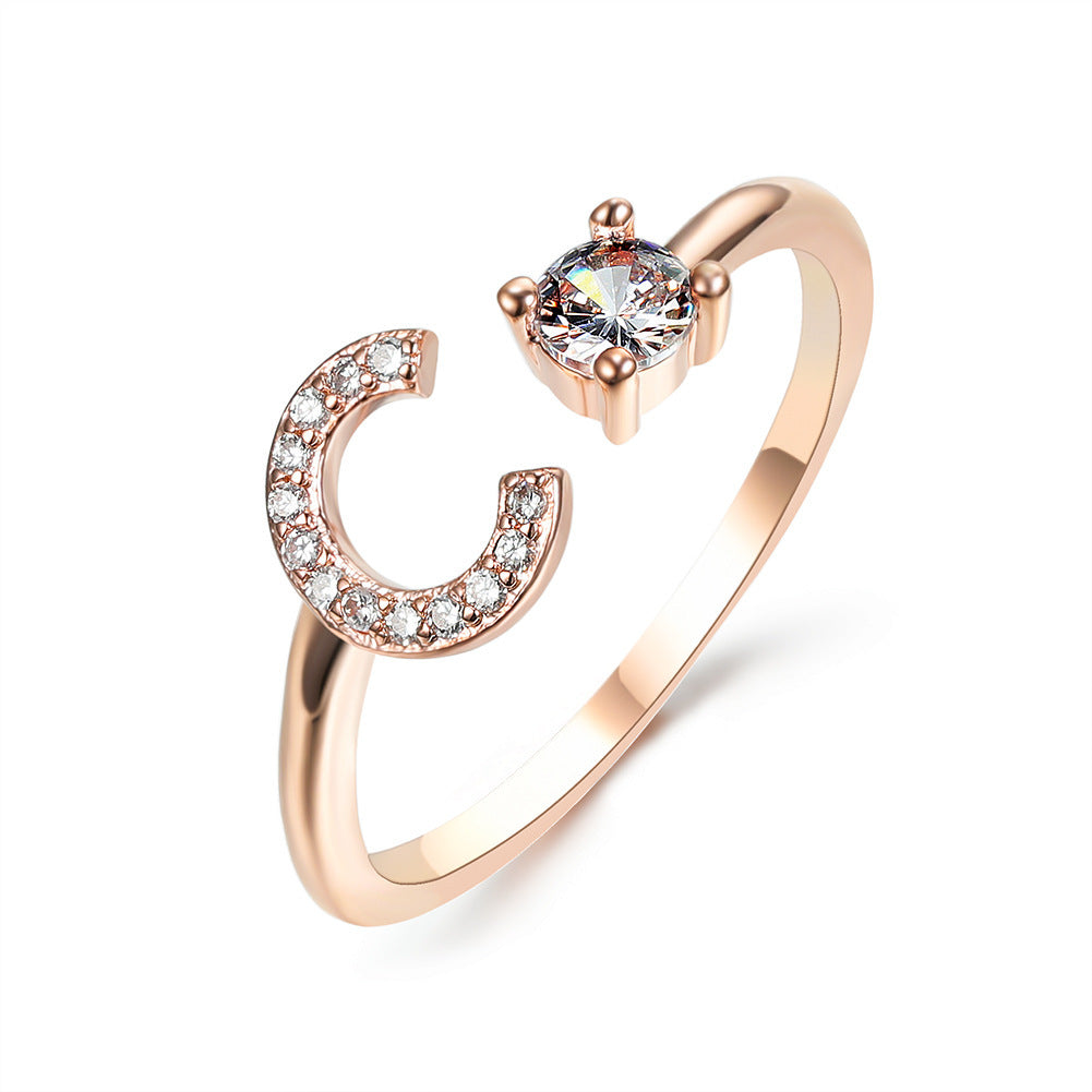 New Design Adjustable 26 Initial Letter Ring Fashion Jewelry For Women Simple Elegant Jewelry - Daily Cozy Closet