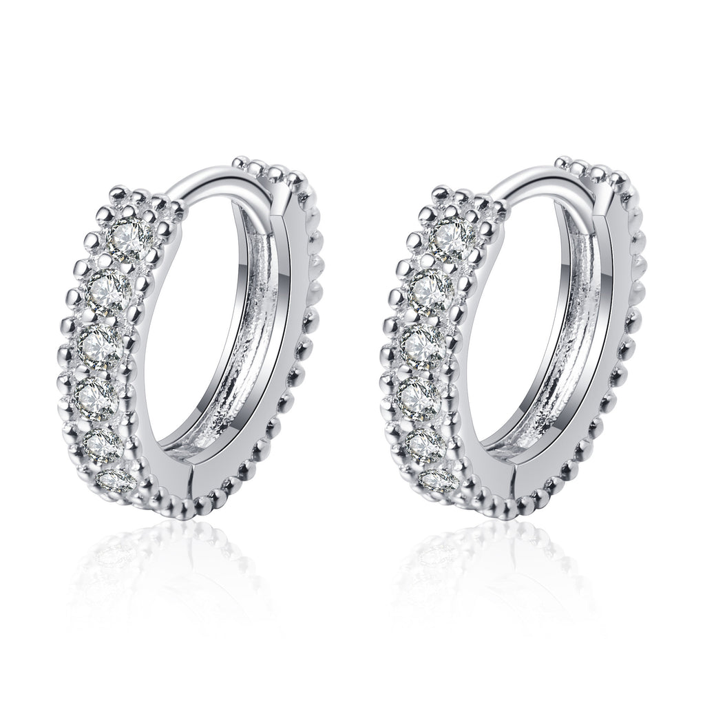 💎 S925 Silver Earrings Female Inlaid D Color Moissanite Ear Ring - Daily Cozy Closet