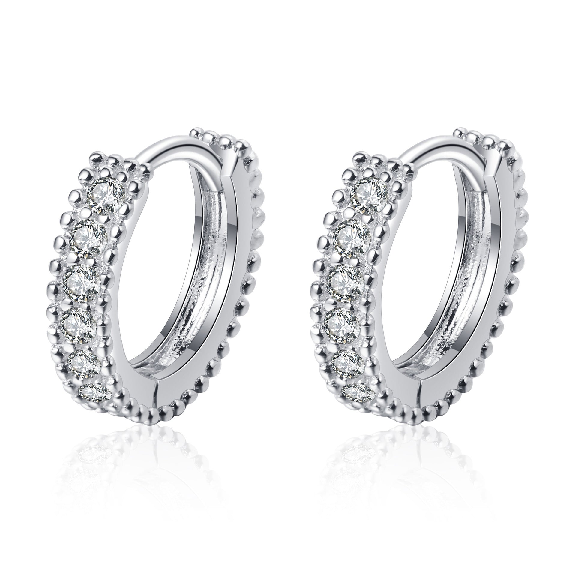 💎 S925 Silver Earrings Female Inlaid D Color Moissanite Ear Ring - Daily Cozy Closet