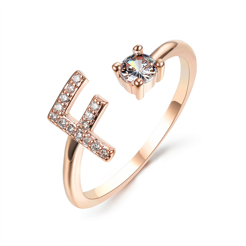 New Design Adjustable 26 Initial Letter Ring Fashion Jewelry For Women Simple Elegant Jewelry - Daily Cozy Closet