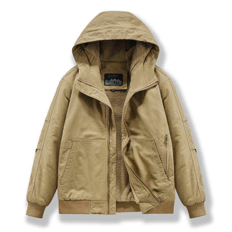 🧥 Men’s Winter Cashmere-Look Padded Coat – Warm, Comfortable & Plus-Size Friendly