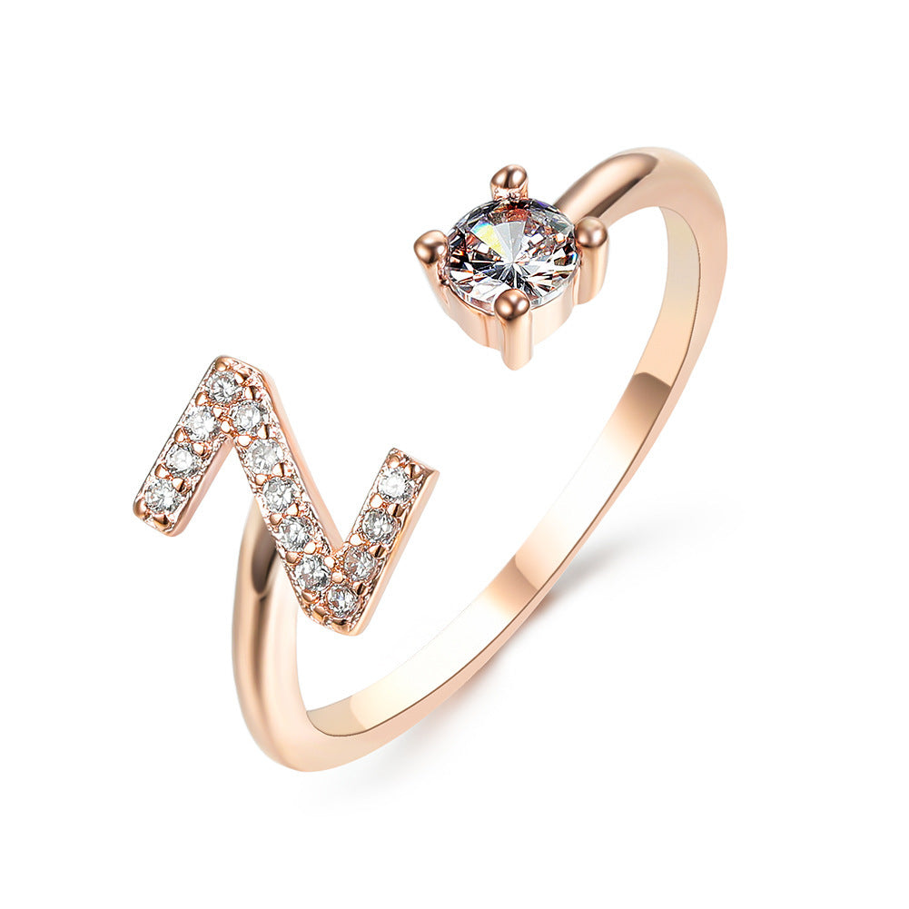 New Design Adjustable 26 Initial Letter Ring Fashion Jewelry For Women Simple Elegant Jewelry - Daily Cozy Closet