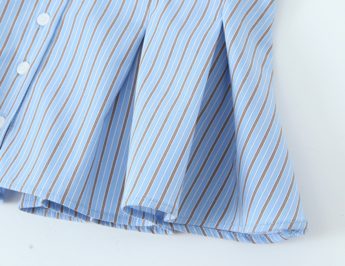 👚 Single-breasted Wide Pleated Skirt Hem Slim Short Women's Vest - Daily Cozy Closet