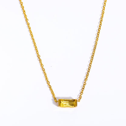 💎 925 Sterling Silver Twelve Birthstone Square Clavicle Chain Women's Simple - Daily Cozy Closet