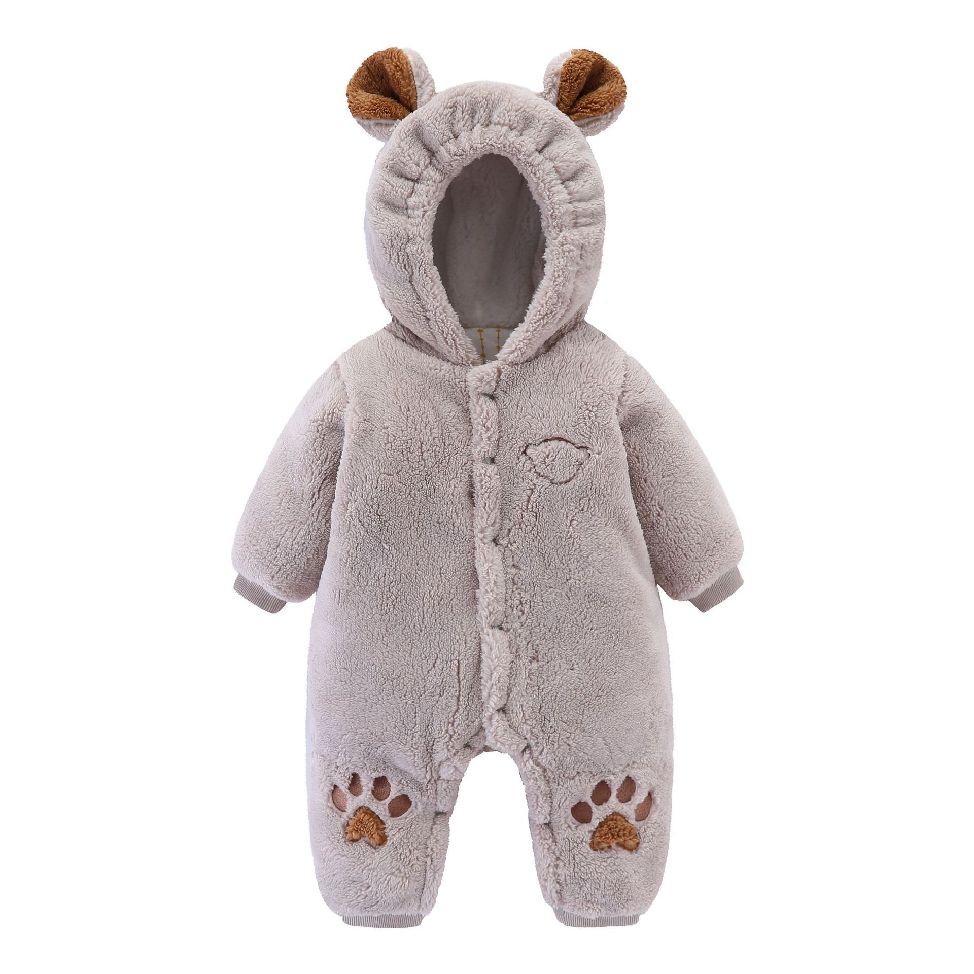 👶 Newborn Quilted Baby Romper – Cozy Rice Velvet Onesie - Daily Cozy Closet