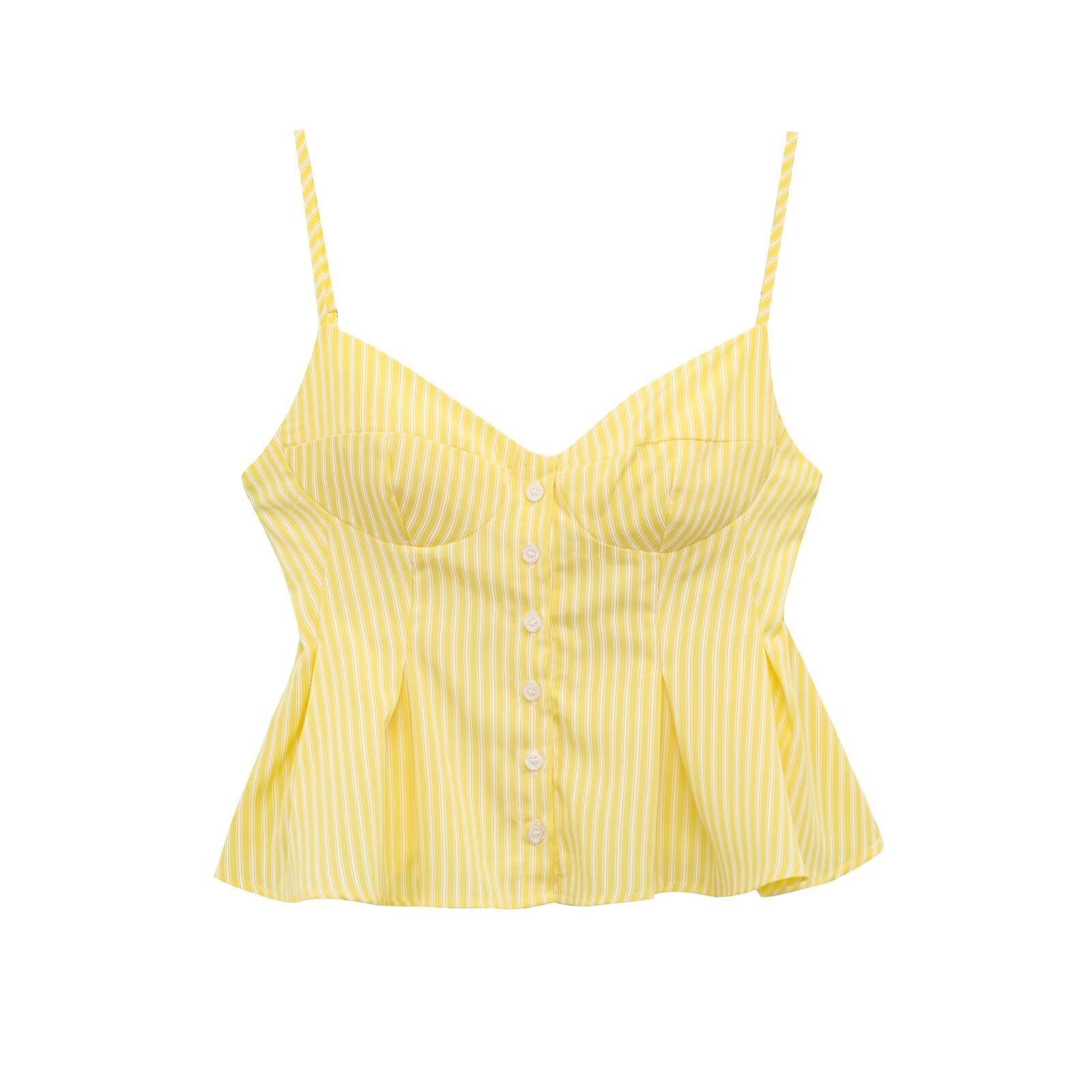 👚 Single-breasted Wide Pleated Skirt Hem Slim Short Women's Vest - Daily Cozy Closet