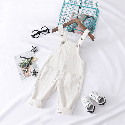 🧒 Everyday Comfort – Solid Color Cotton Overalls for Kids (Unisex) - Daily Cozy Closet