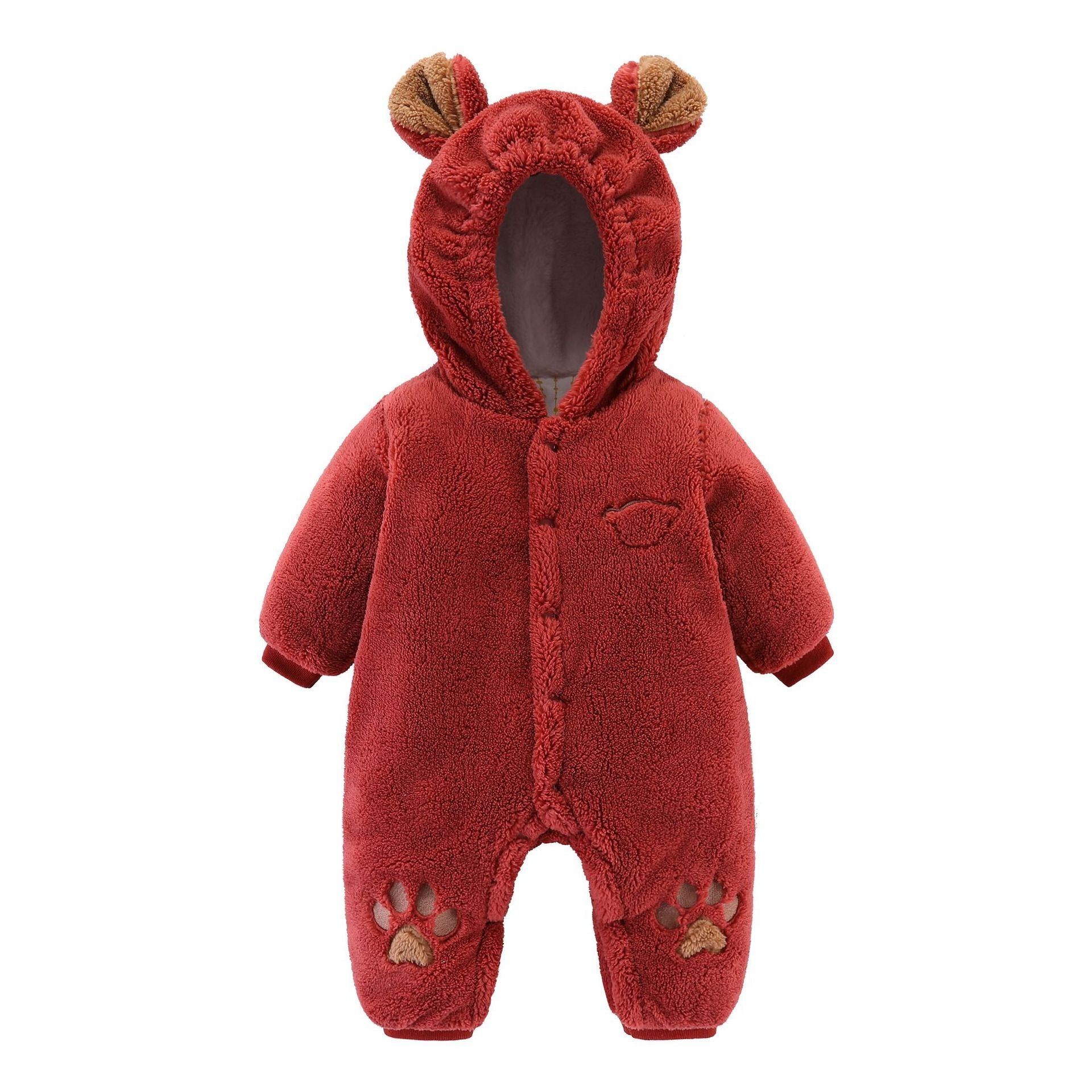 👶 Newborn Quilted Baby Romper – Cozy Rice Velvet Onesie - Daily Cozy Closet