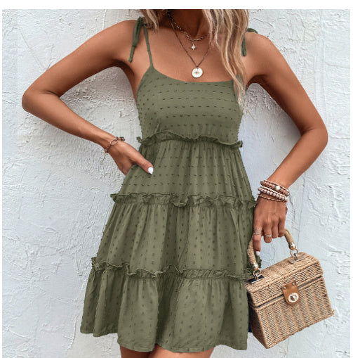 🌼 Sleek & Feminine – Solid Color Sling Dress in Soft Viscose - Daily Cozy Closet