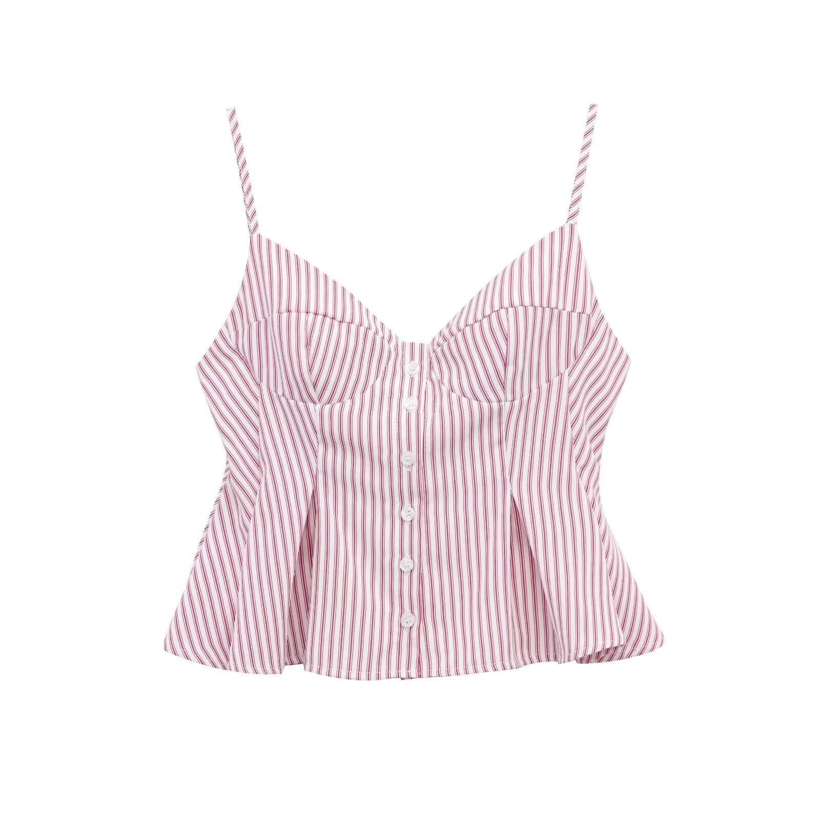👚 Single-breasted Wide Pleated Skirt Hem Slim Short Women's Vest - Daily Cozy Closet