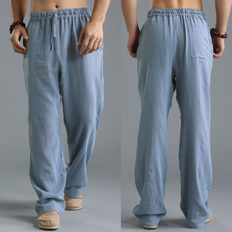 👖 Effortless Comfort in Motion – Men’s Loose Fit Breathable Linen Pants - Daily Cozy Closet